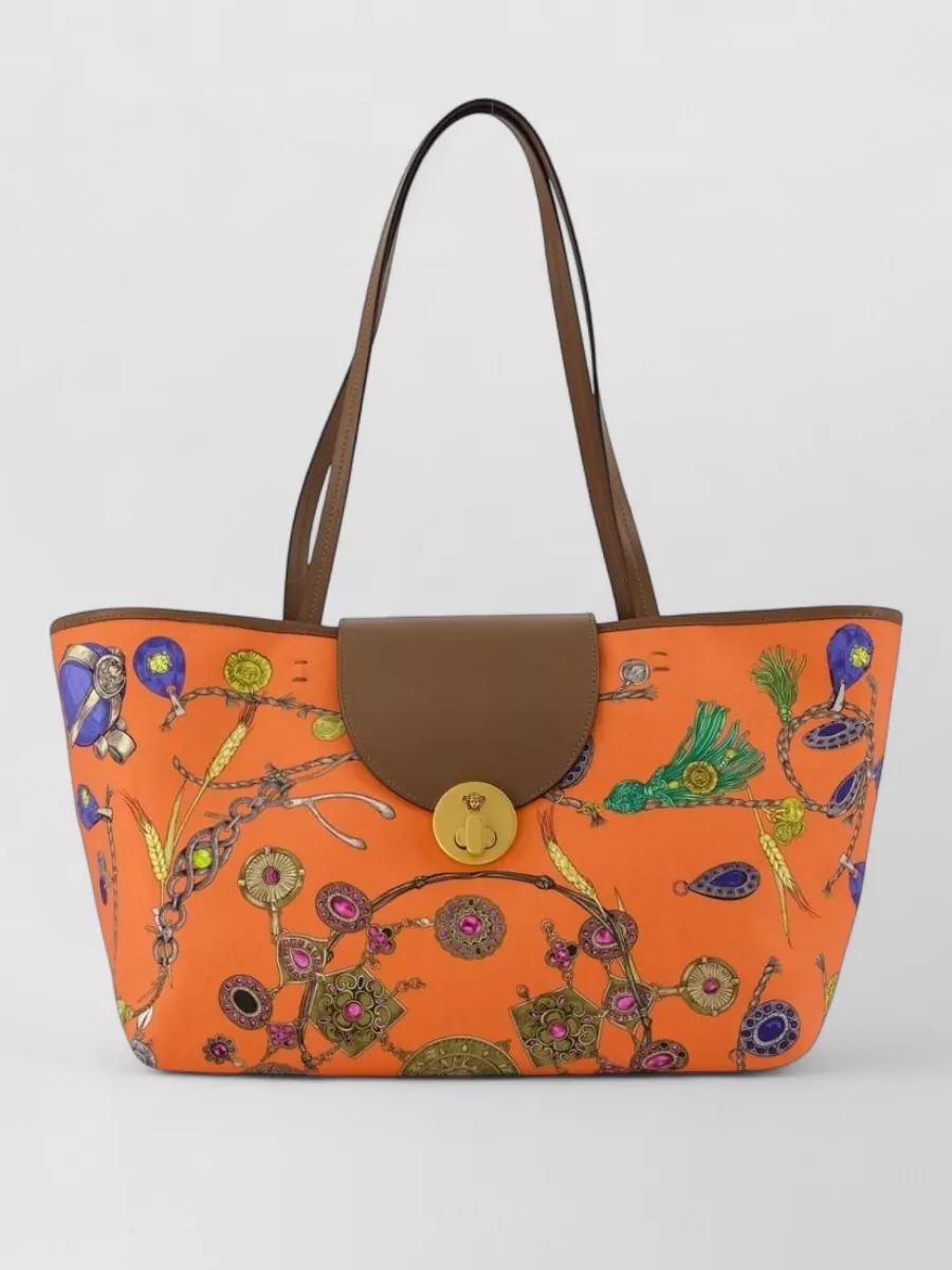 Versace small cotton beach bag