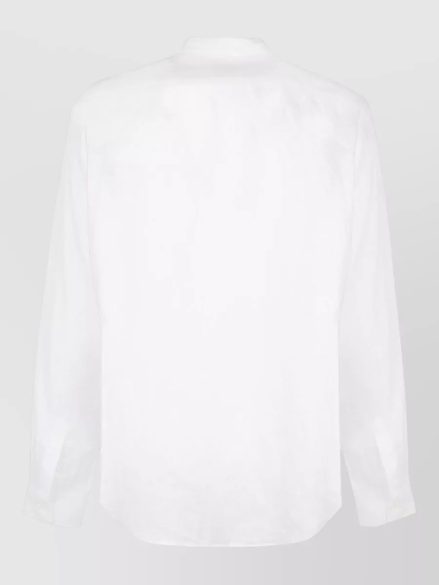 Aspesi Long Sleeve Mandarin Collar Silk Nylon Shirt