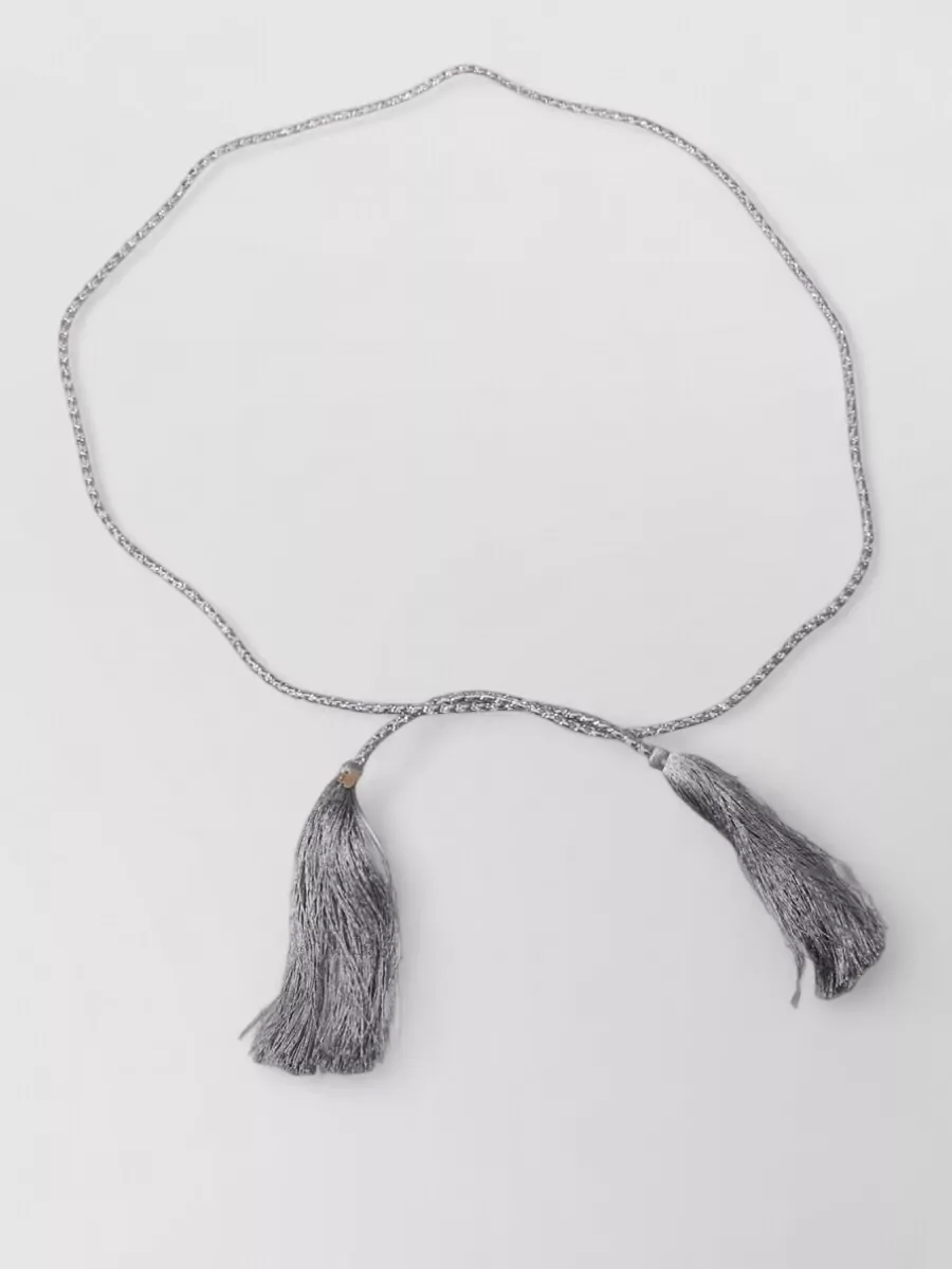 Forte Forte Crystal Tassel Braided Waist Hair Belt