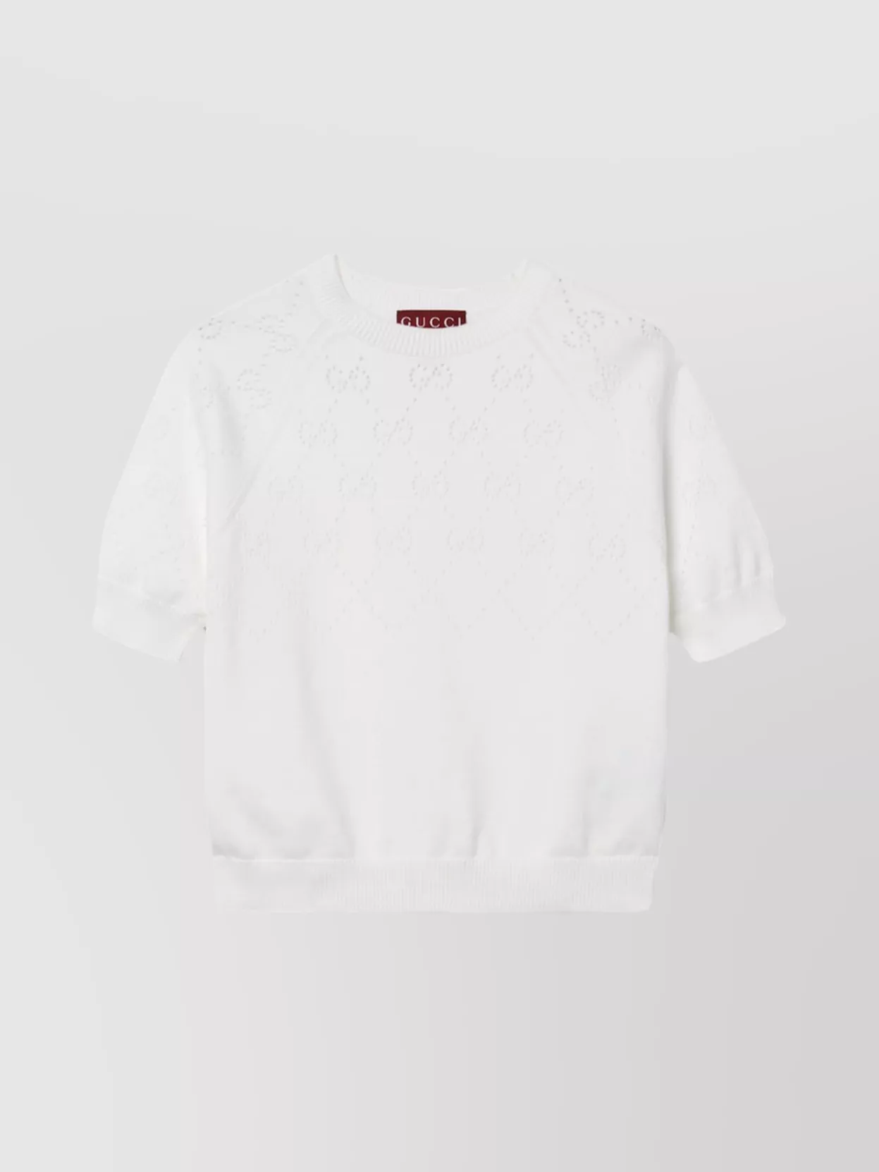 Gucci Perforated Knit Crewneck Top