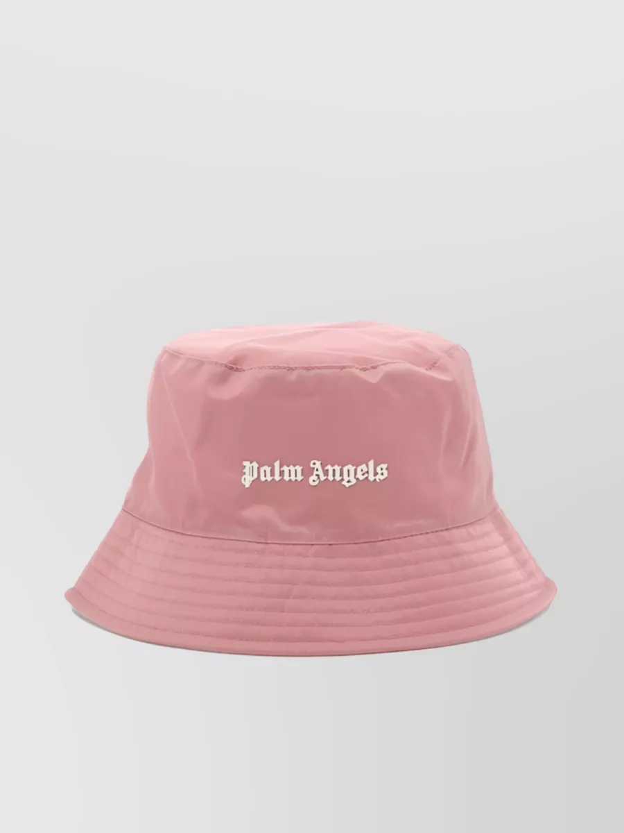 Shop Palm Angels Branded Logo Bucket Hat In Pink