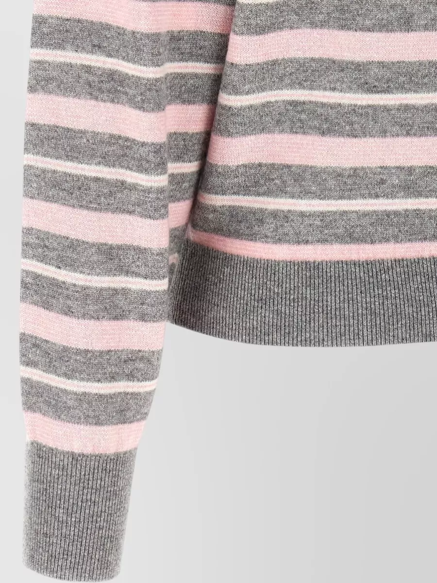 Guest In Residence Cashmere Striped Long-Sleeve Polo Sweater