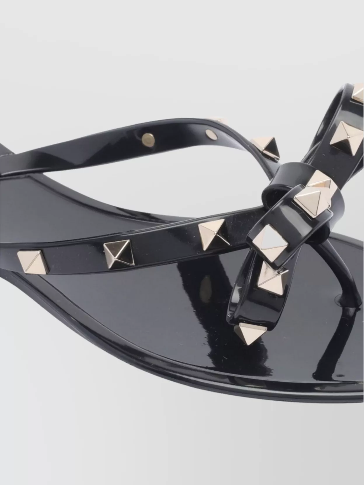 Valentino Heel Sandals With Bow Accent And Studded Embellishments
