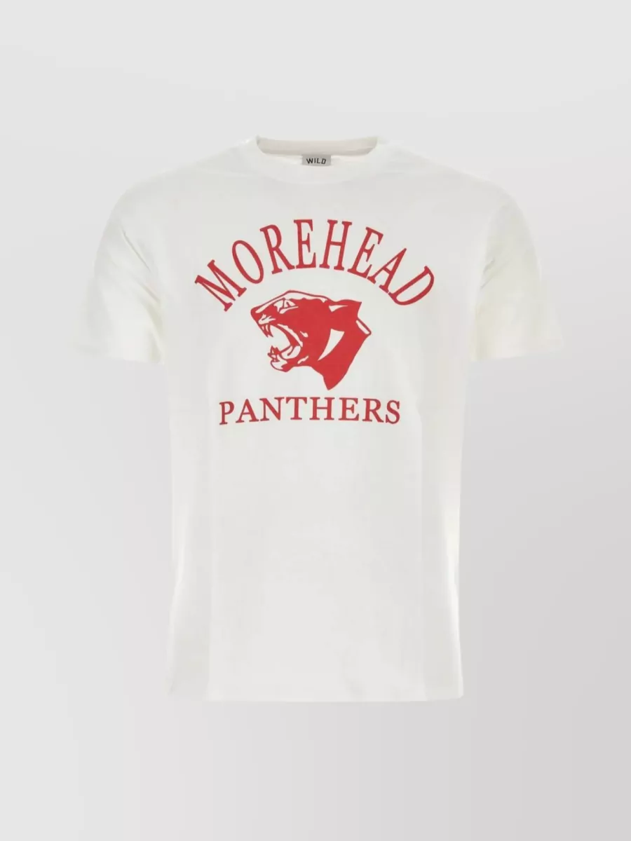Shop Wild Donkey Cotton Panther Graphic T-shirt In Red