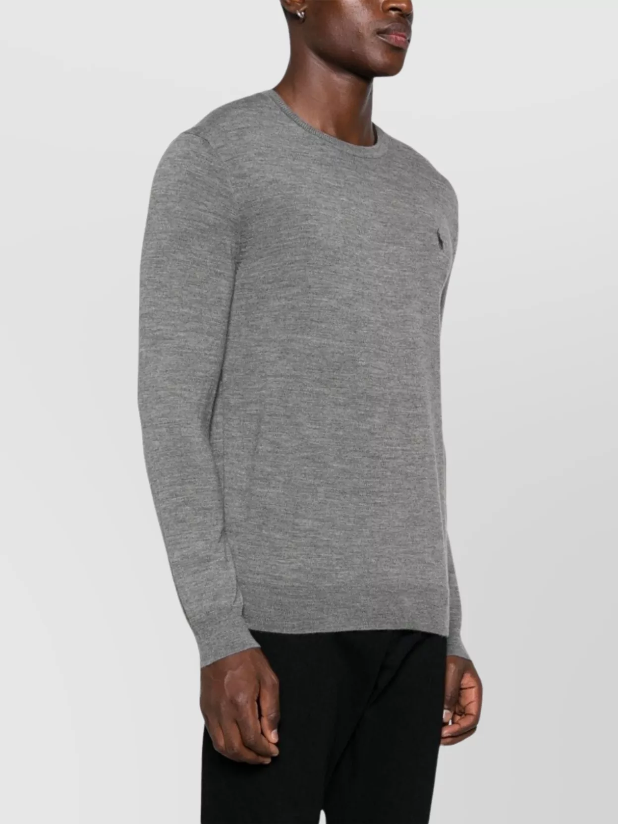 Ralph Lauren Crew Neck Wool Sweater With Mélange Effect