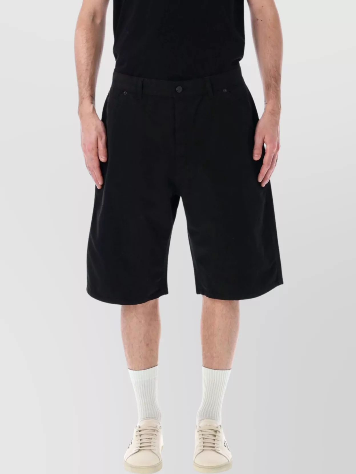 Saint Laurent Denim Bermuda Shorts With Pockets And Loops