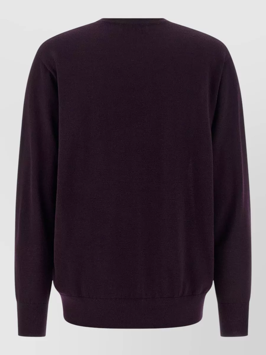 Dries Van Noten Merino Wool V-Neck Long-Sleeve Sweater