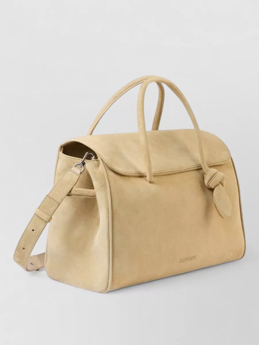 Jacquemus Suede Tote Bag Top Handle Shoulder Strap