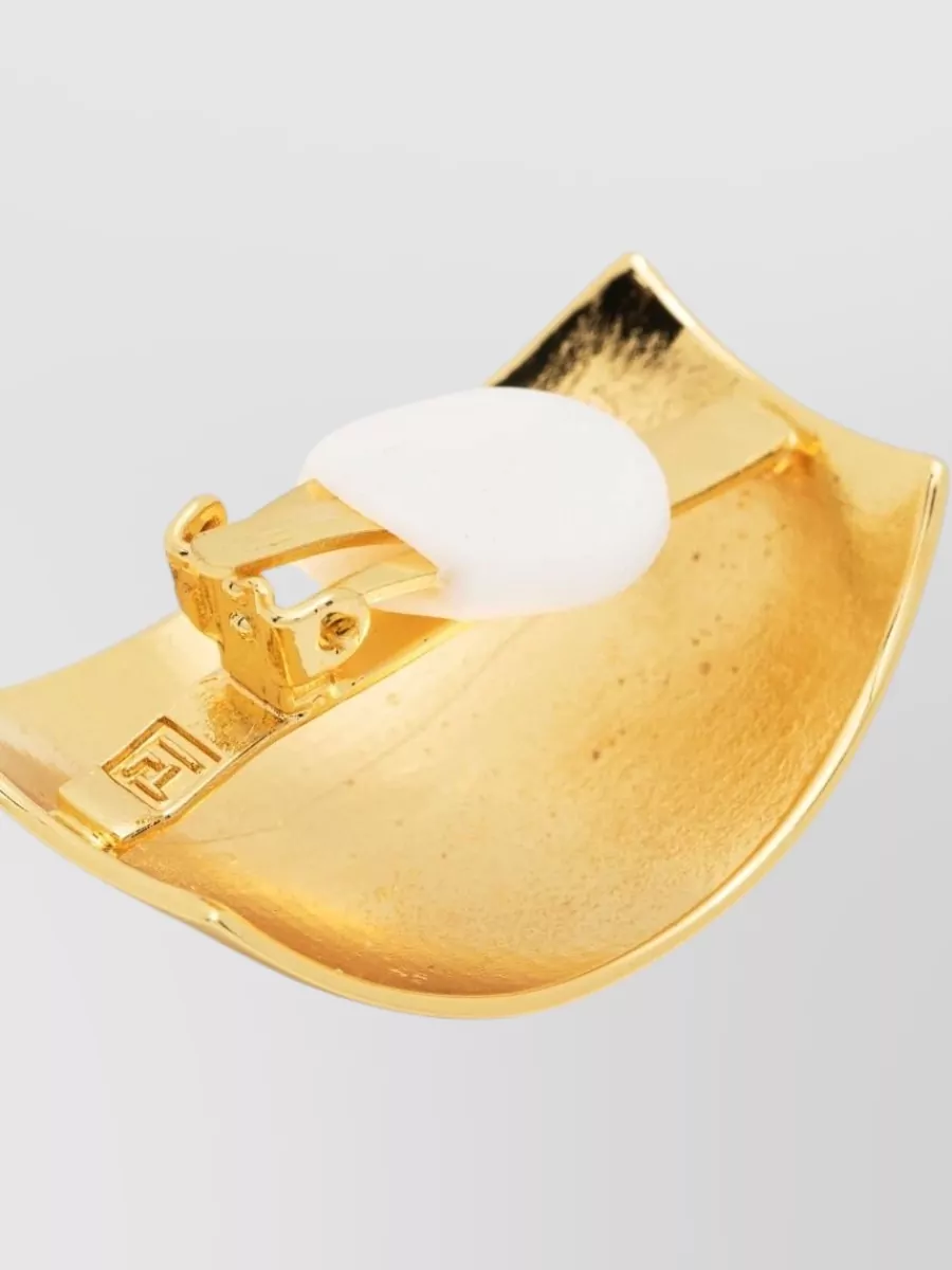 Federica Tosi Gold-Plated Bronze Oval Earrings