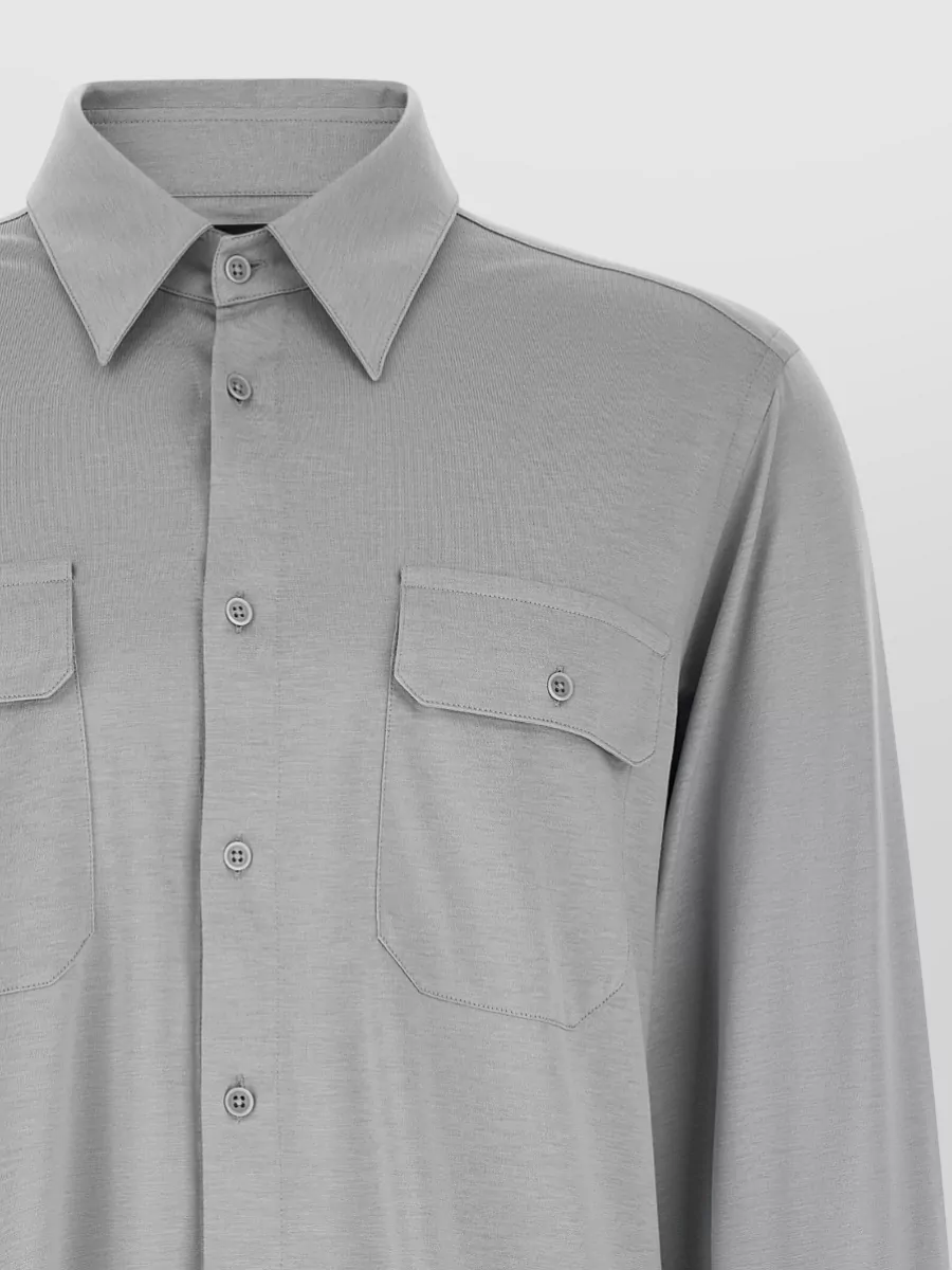 Tom Ford Silk Blend Long-Sleeve Shirt