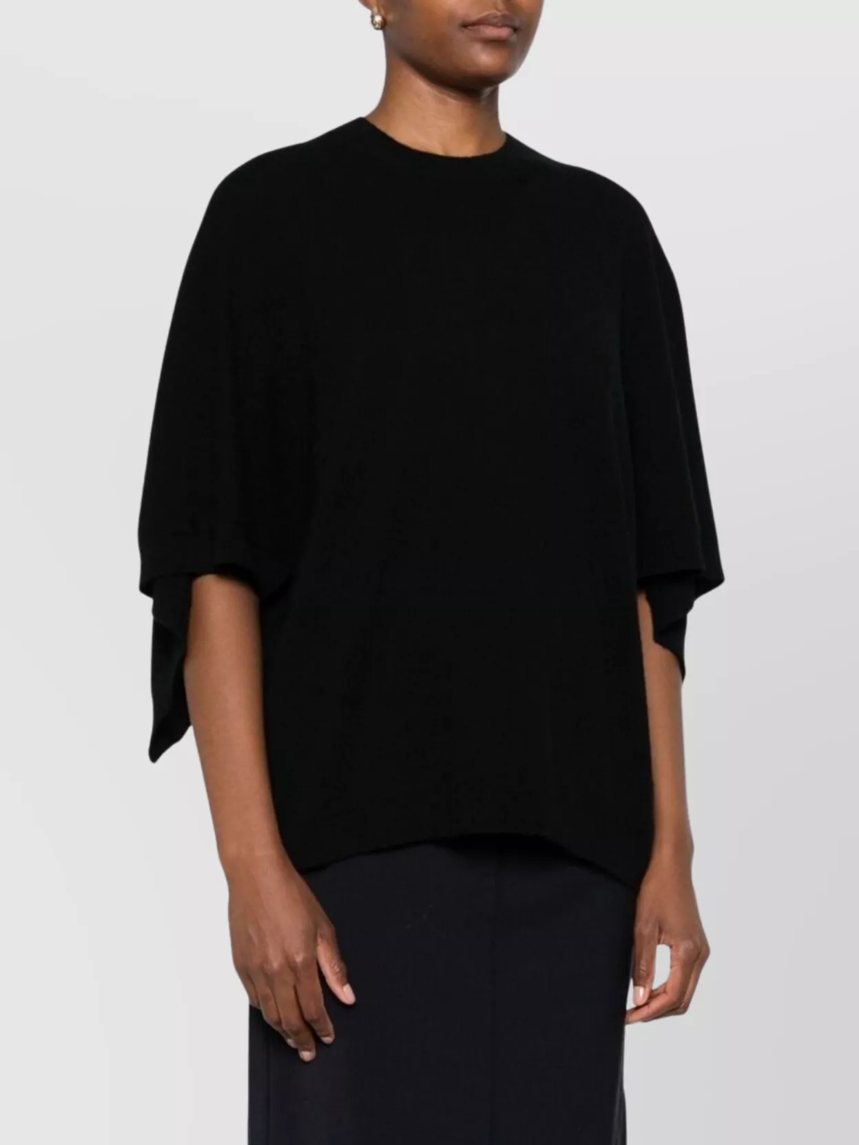 Fabiana Filippi Wool Blend Batwing Sleeve Top