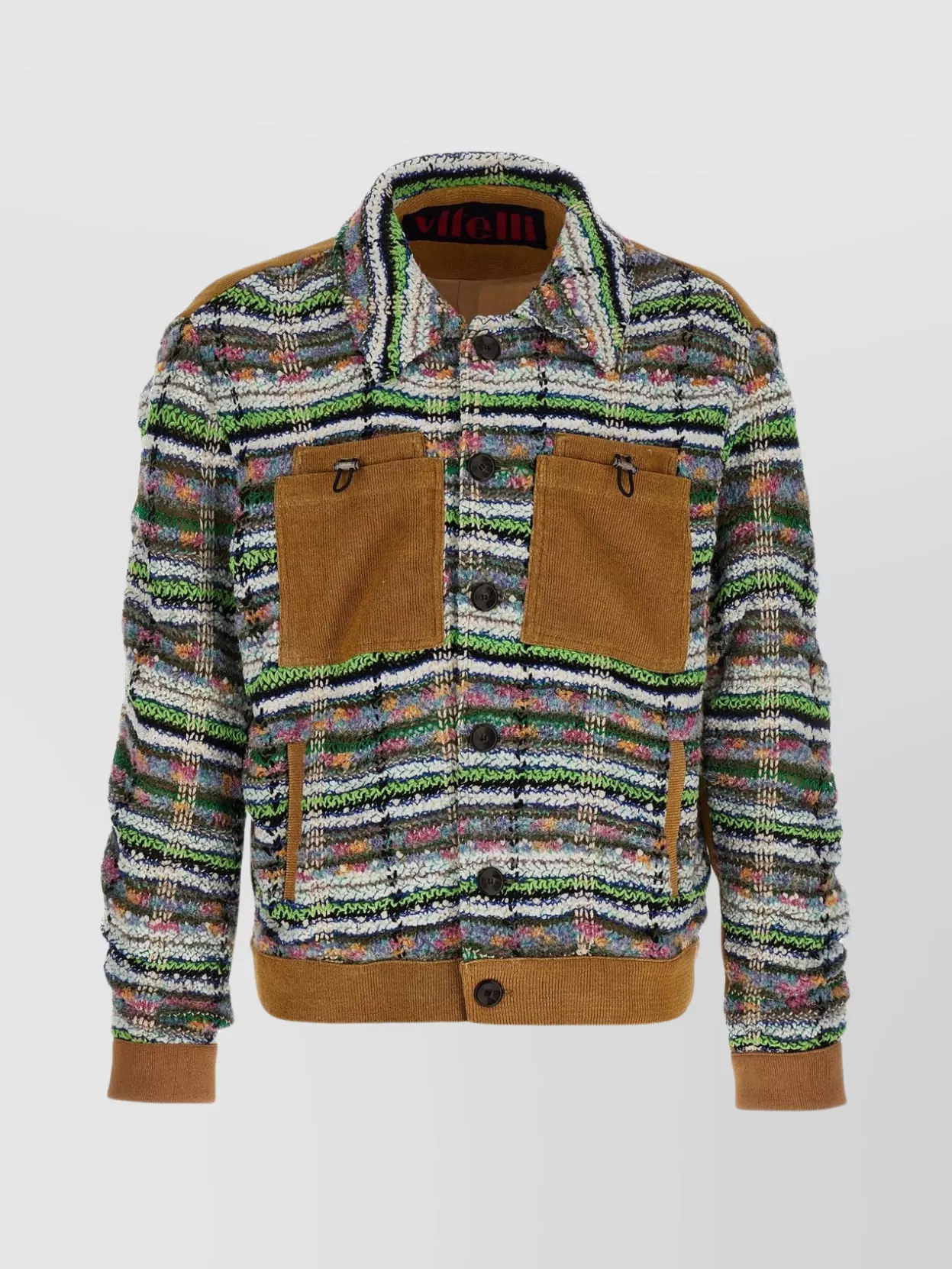 Shop Vitelli Textured Ribbed Hem Jacket With Chest Pockets