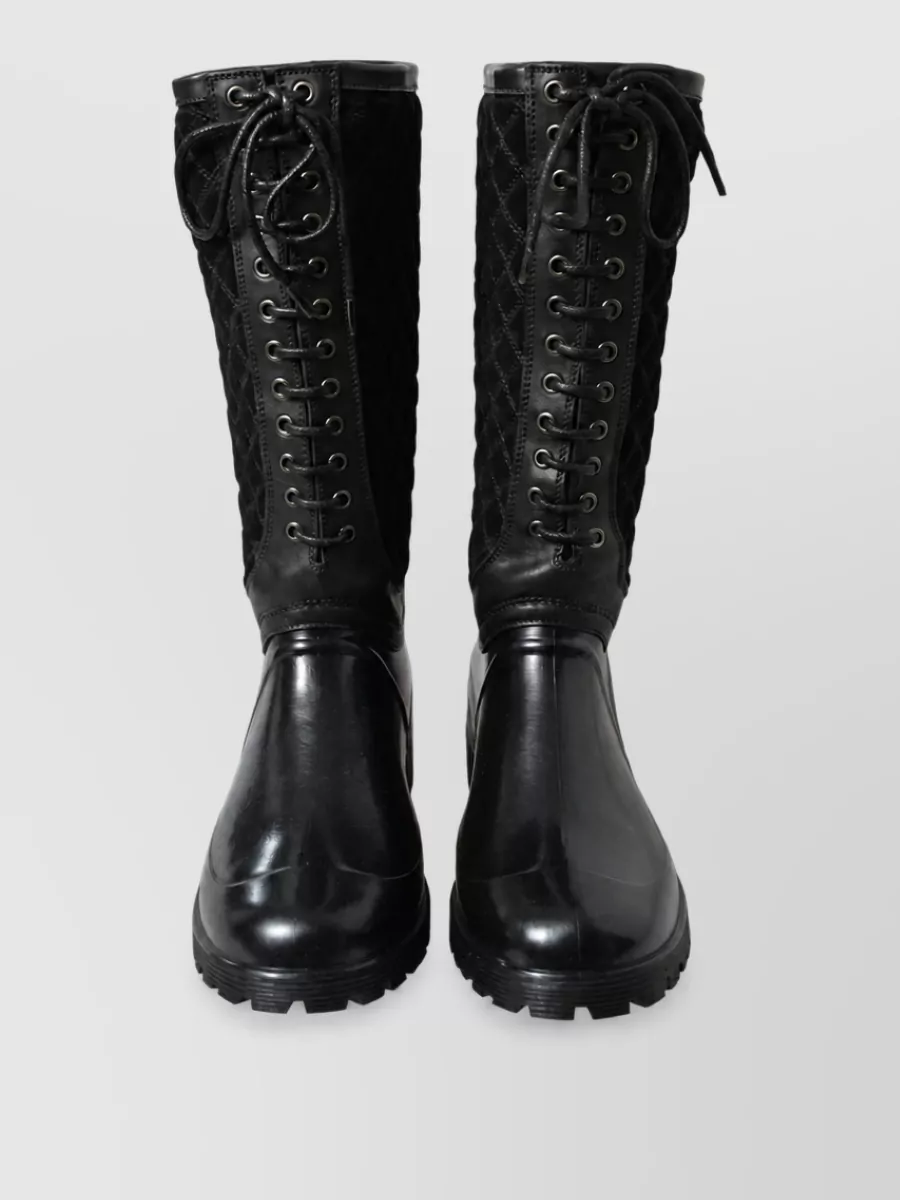 Dolce&Gabbana leather quilted rain boots