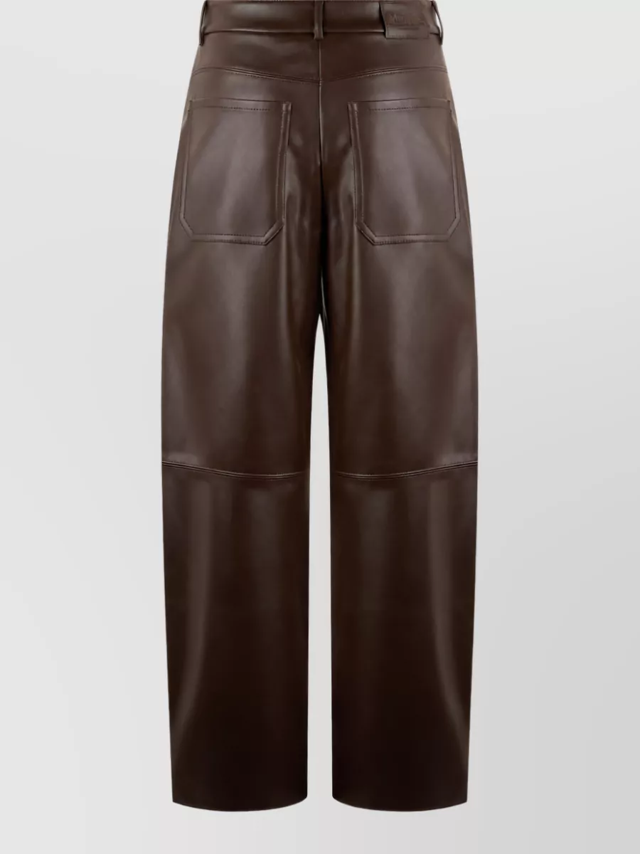 S Max Mara Wide-Leg High-Rise Faux-Leather Trousers