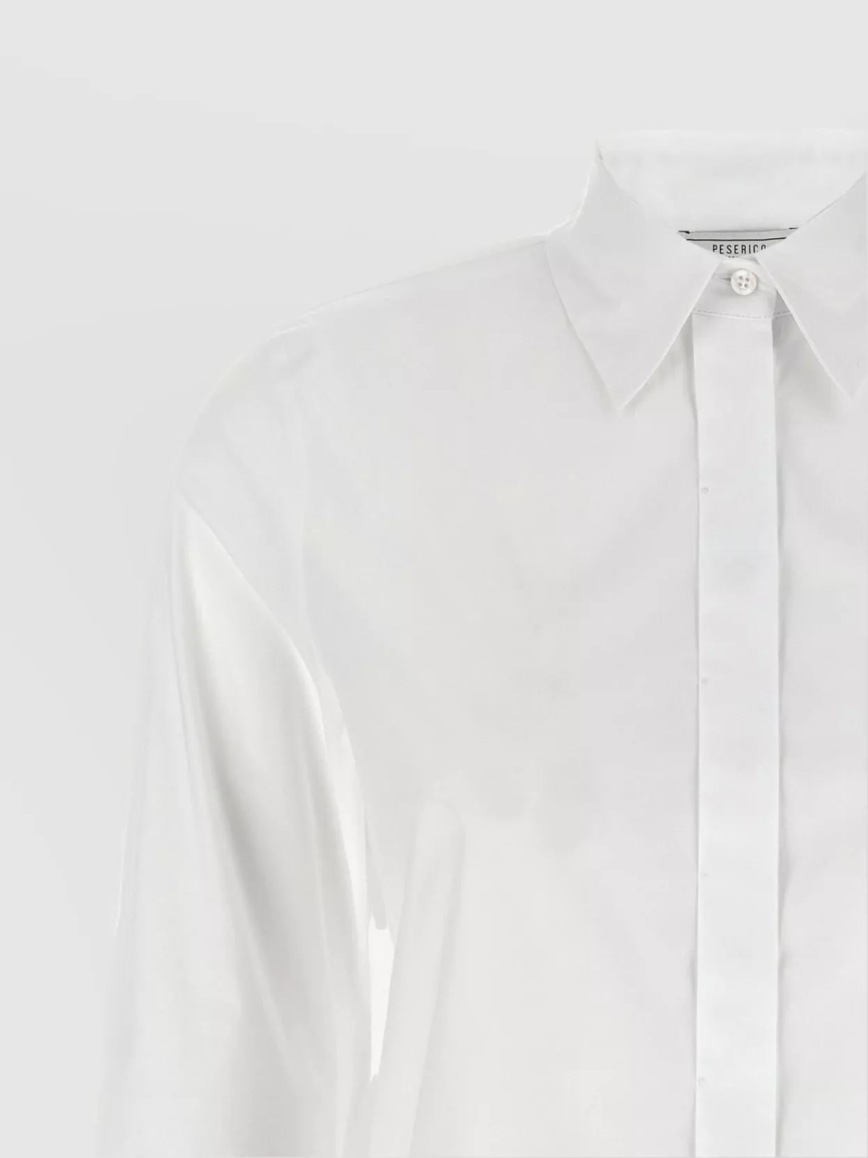Peserico Collared Neck Shirt With Cuff Detail In White