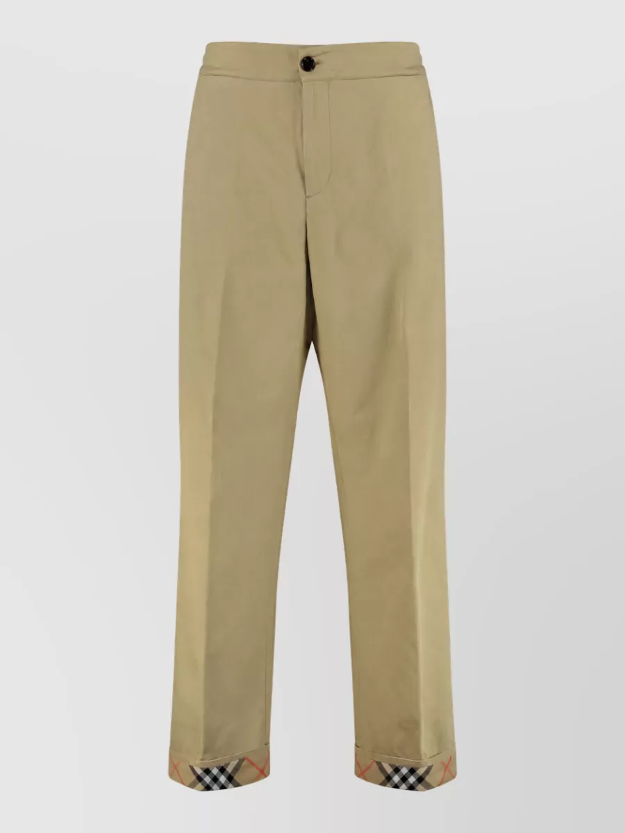 Burberry cotton straight-leg trousers