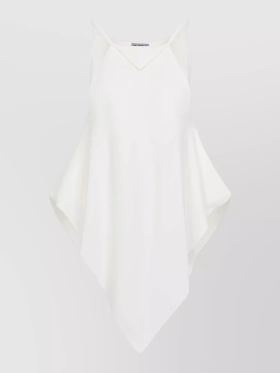 Balenciaga Silk Blend Draped Asymmetric Top