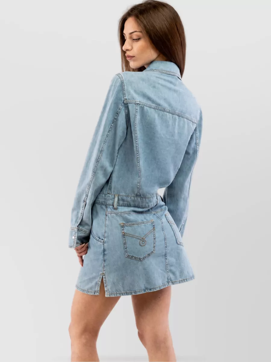 Moschino Multicolor Denim Casual Dress
