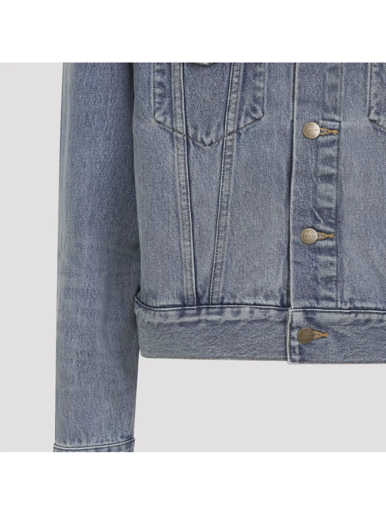 Fear Of God Light Indigo Blue Cotton Trucker Jacket With Overwashed Effect In Blue