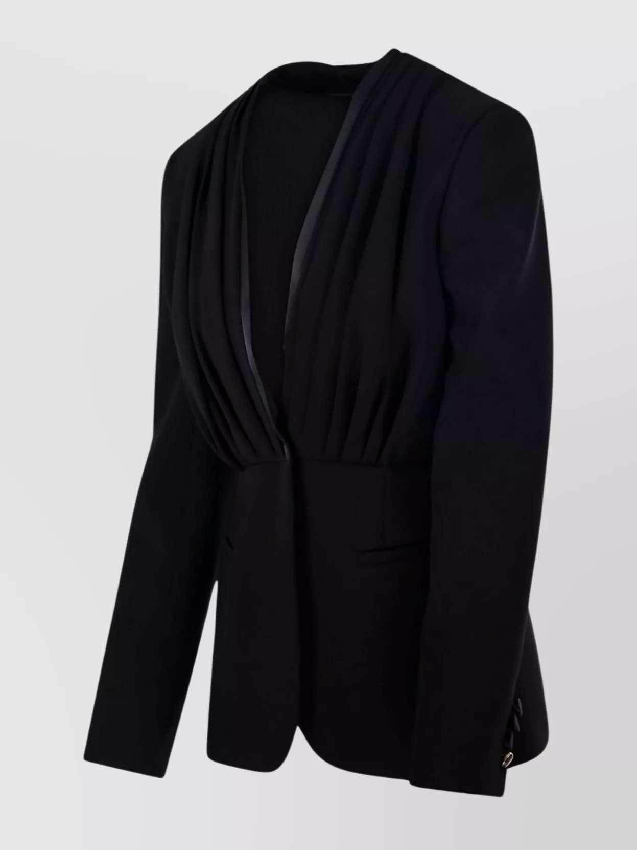 Max Mara Long Sleeve Single Breasted Pleated Blazer