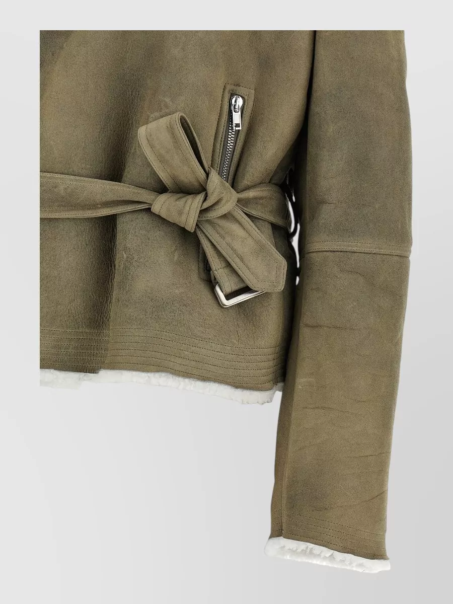 Rick Owens Shearling cropped flight jacket