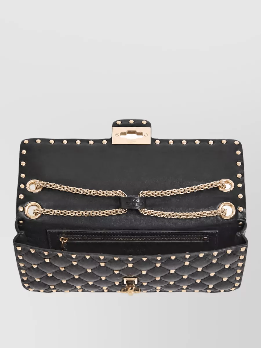 Valentino Leather Rockstud Spike Clutch Bag