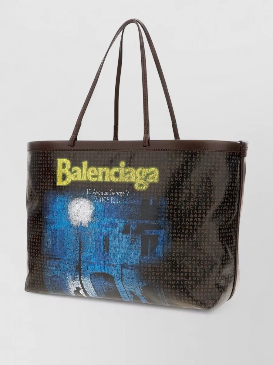 Balenciaga Shopping Large Canvas Printed Tote Bag