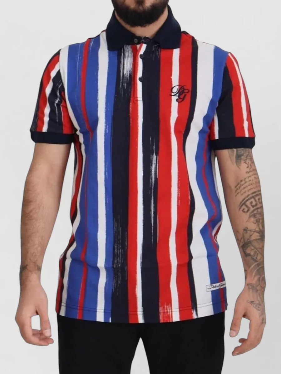 Dolce&Gabbana striped cotton polo shirt