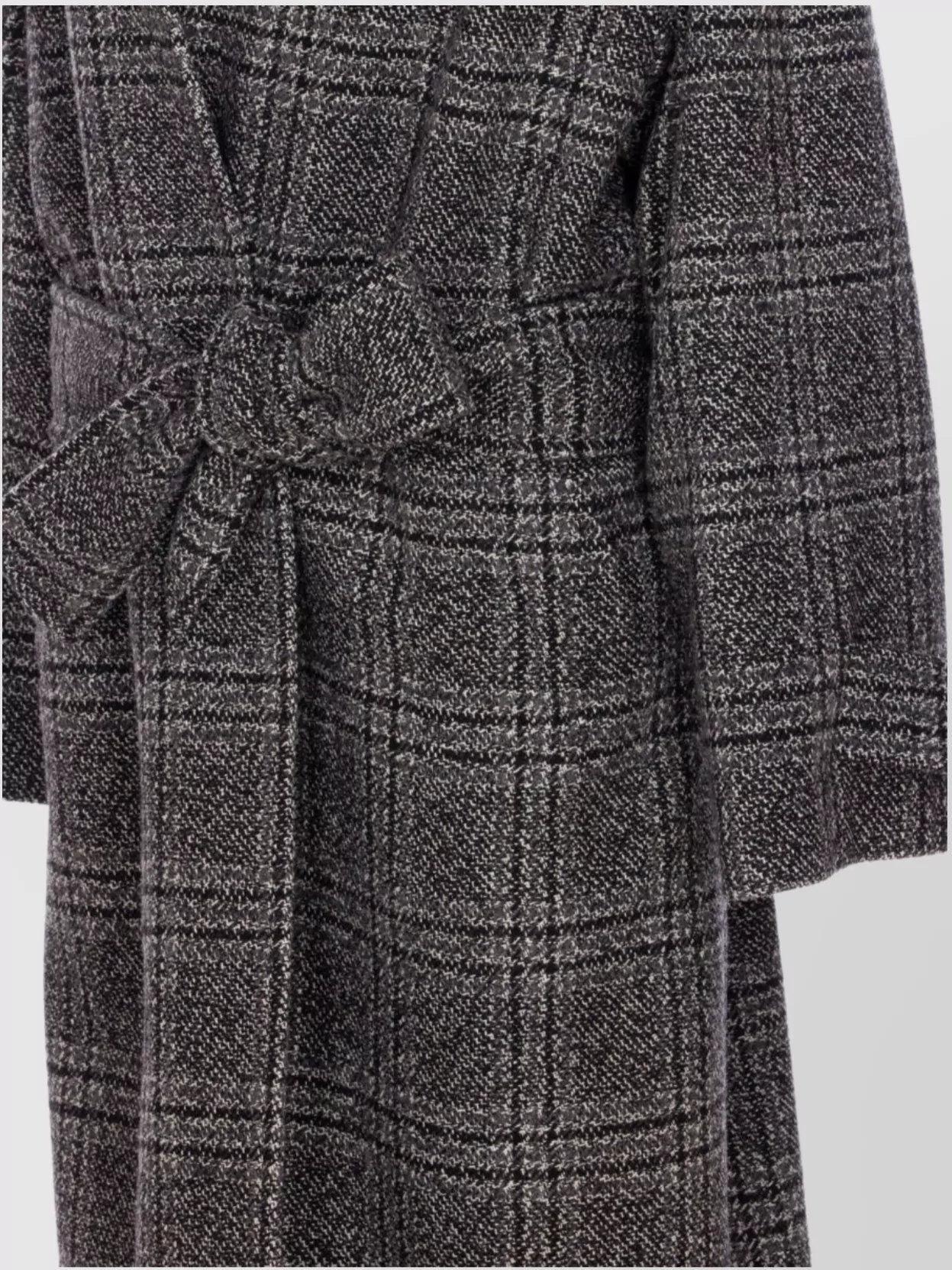 Balenciaga Checkered Pattern One Layer Coat In Gray