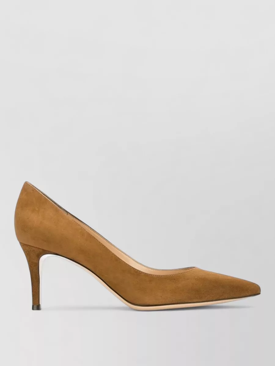 Gianvito Rossi Suede Leather Mid Heel Pumps