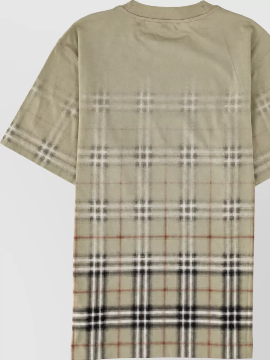 Burberry Checked Cotton T Shirt
