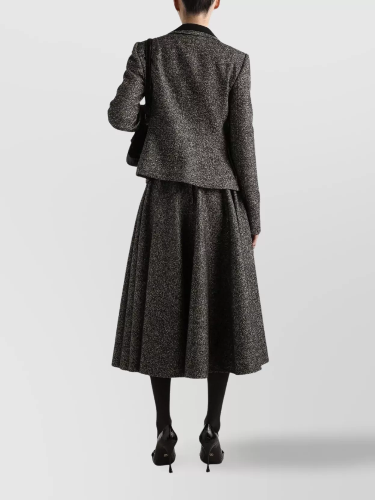 Dolce & Gabbana Tailored Single-breasted Wool Jacket With Textured Fabric In Gray