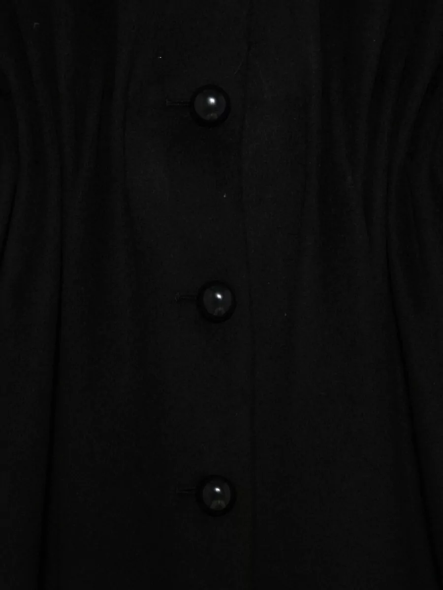 Emporio Armani Wool Cashmere Ruched Flared Coat