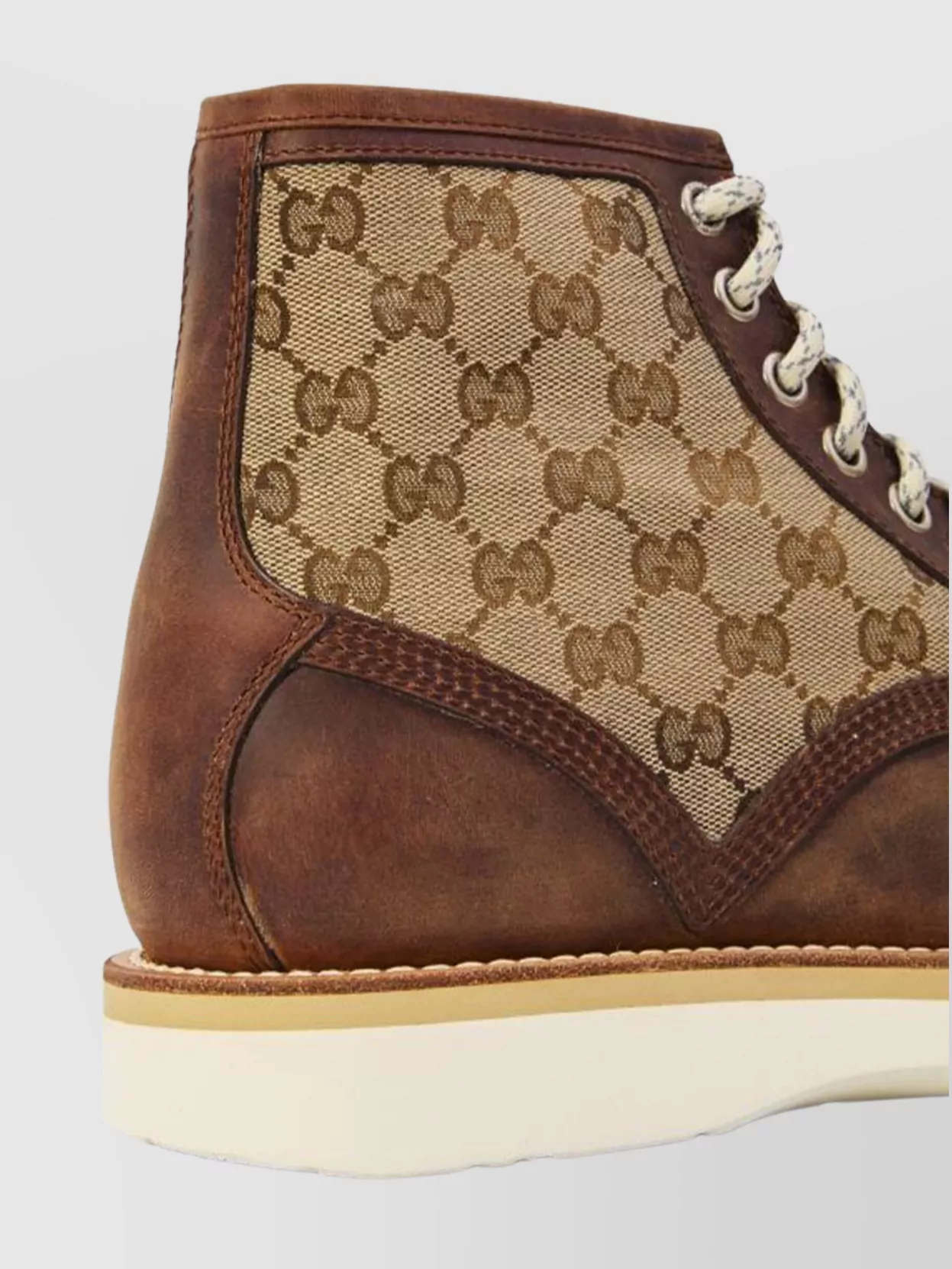 Gucci High-Top Round Toe Bootie With Contrast Sole