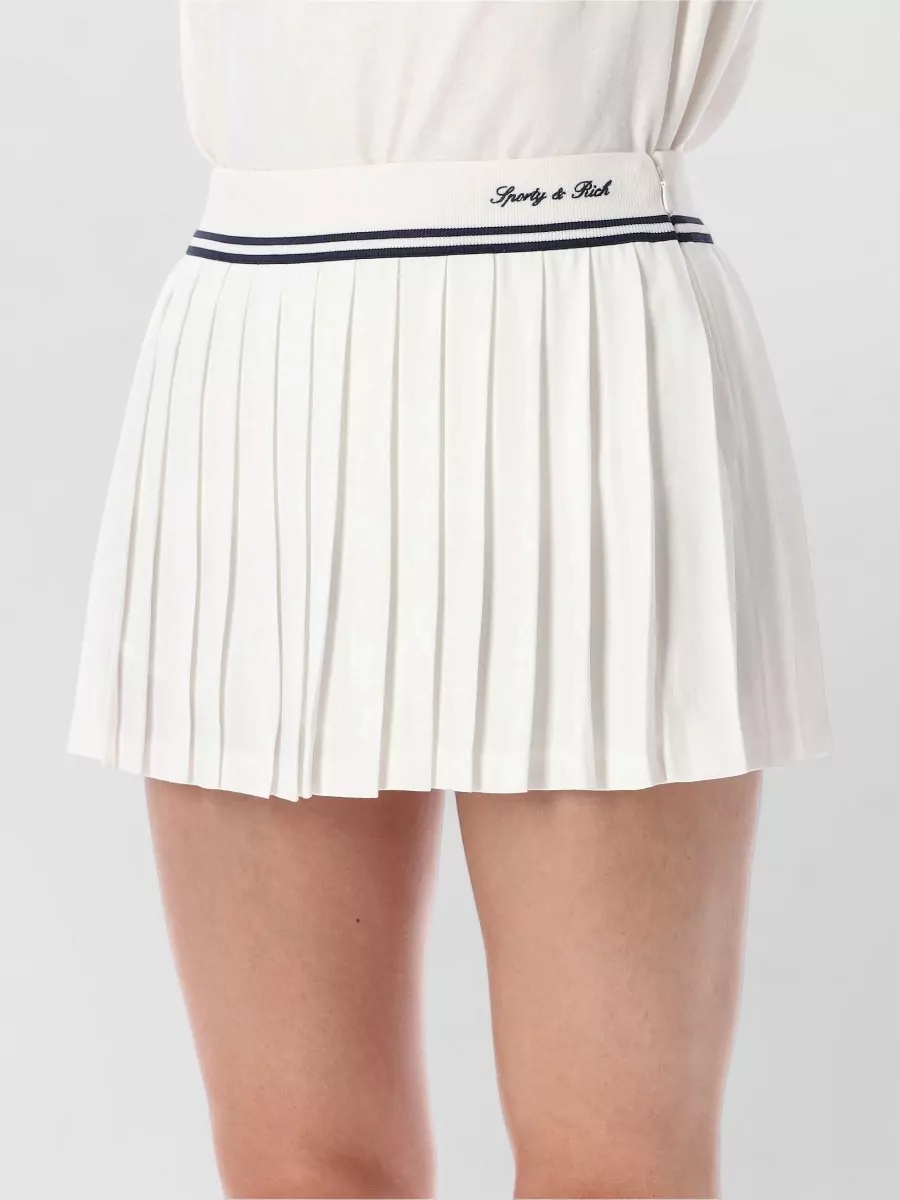 Sporty & Rich Viscose Pleated Super-Short Mini Skirt