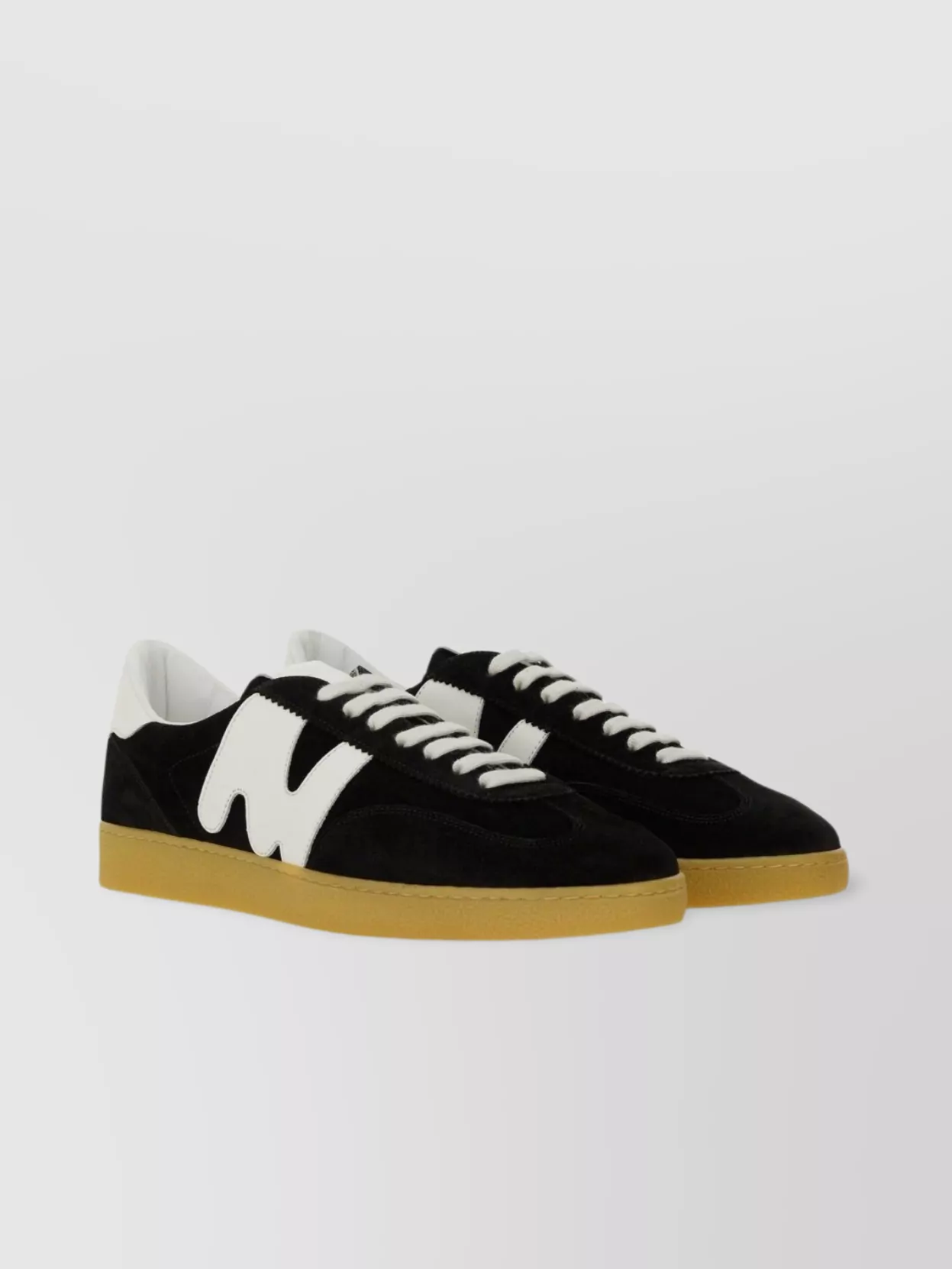 Msgm Round Toe Low-Top Sneaker With Contrast Panels