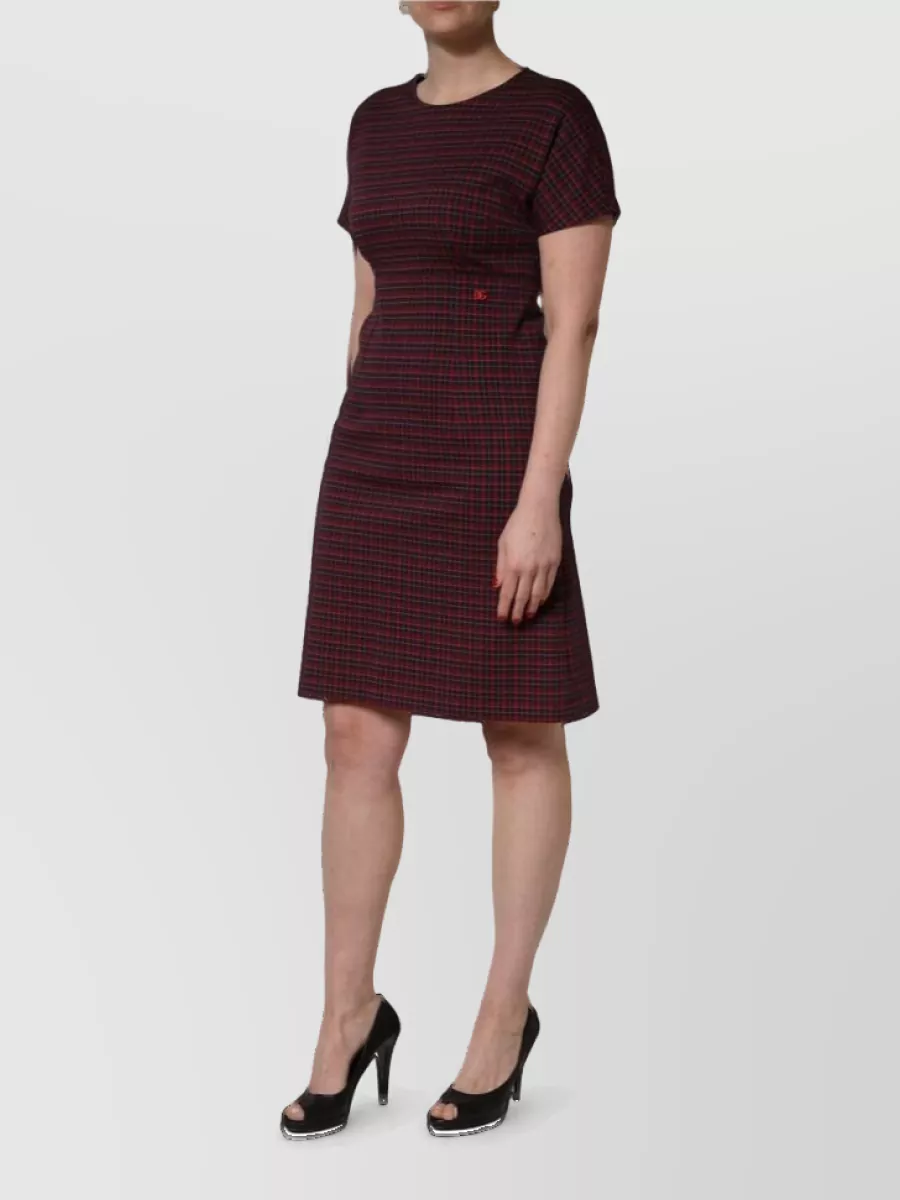 Dolce&Gabbana checked short sleeve knee length dress