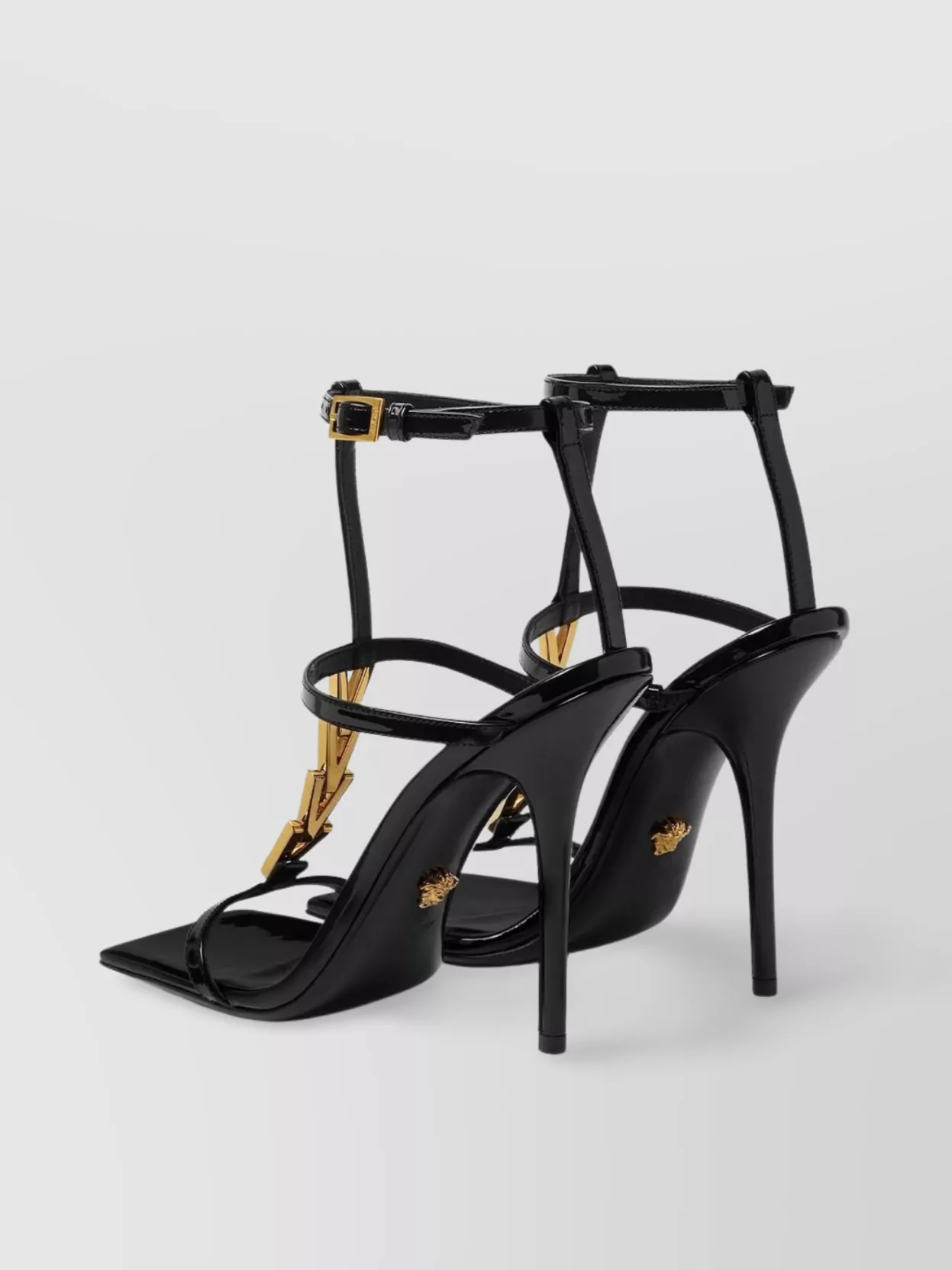 Versace Hardware Heel Sandals Toe Stiletto
