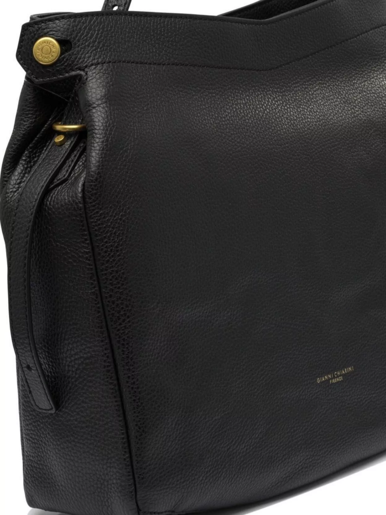 Gianni Chiarini Hardware Gold Pebbled Texture Shoulder Bag