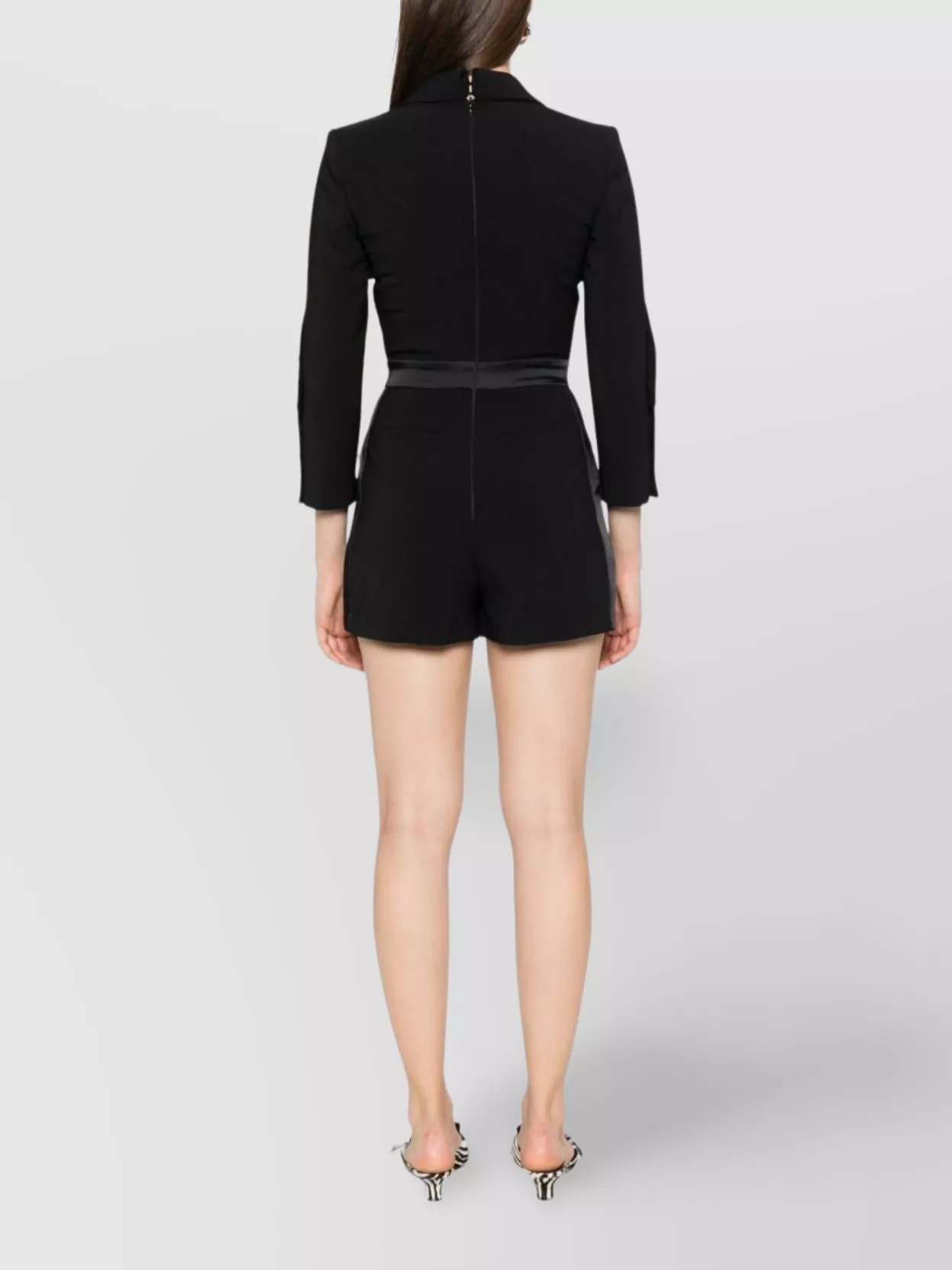 Elisabetta Franchi Short Jumpsuit With Button Detailing And Long Sleeves