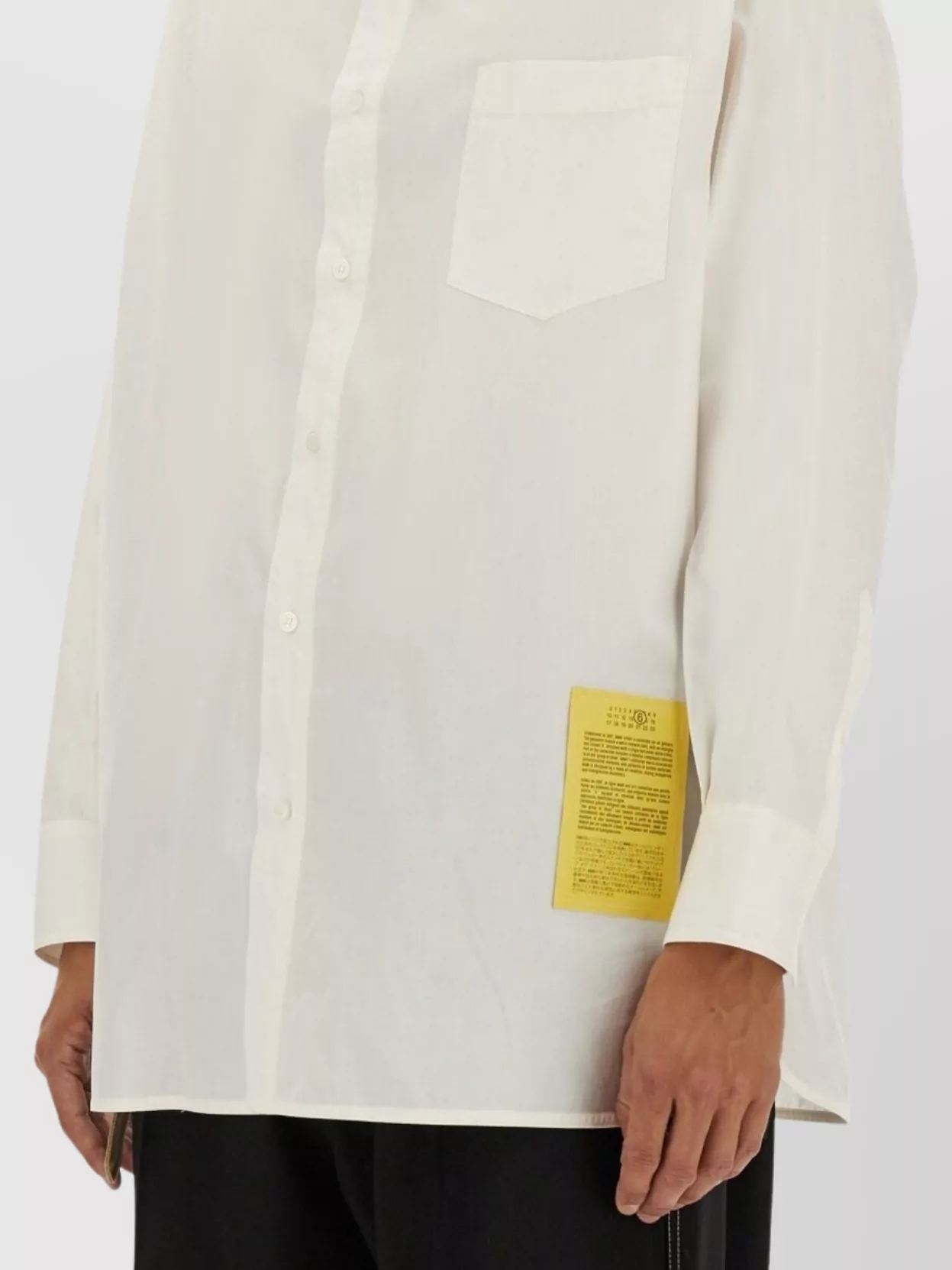 Mm6 Maison Margiela Shirt Pointed Collar Chest Pocket Long Sleeves