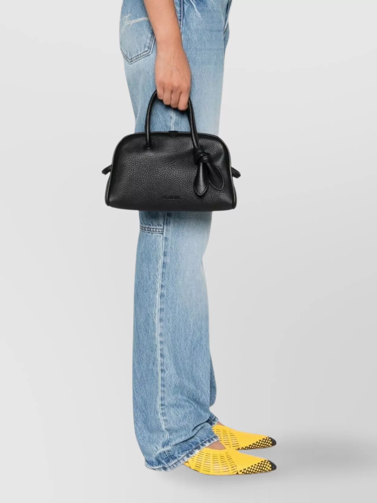 Jacquemus Le Petit Turismo Leather Top Handle Bag In Black