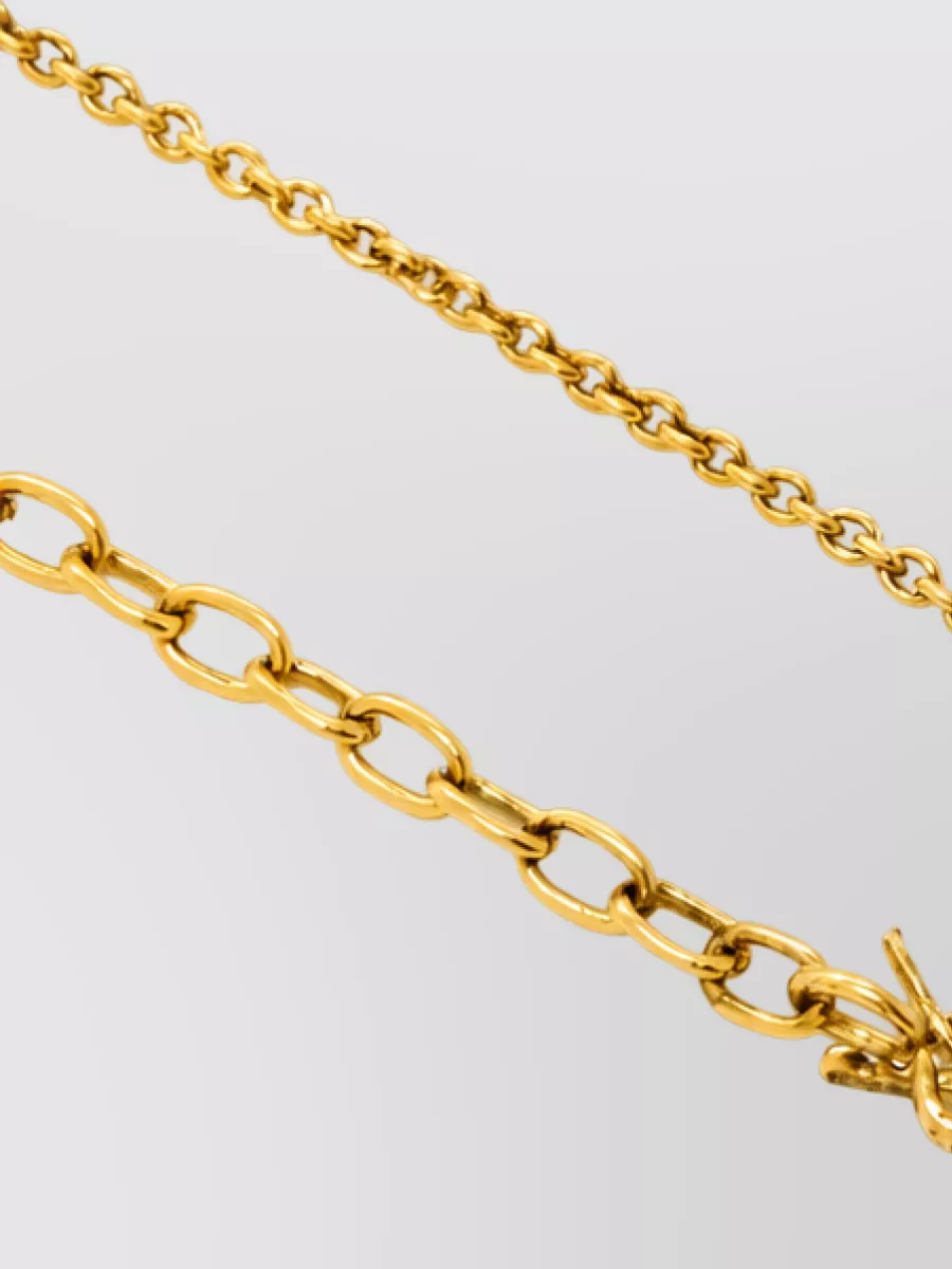 Saint Laurent Brass Pendant Necklace