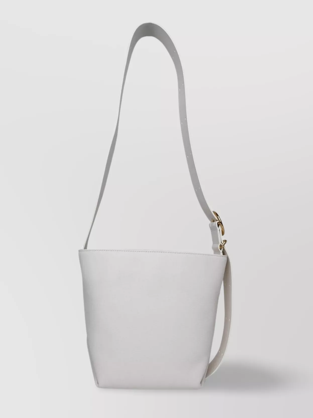 Jil Sander Leather Bucket Bag Adjustable Strap In White