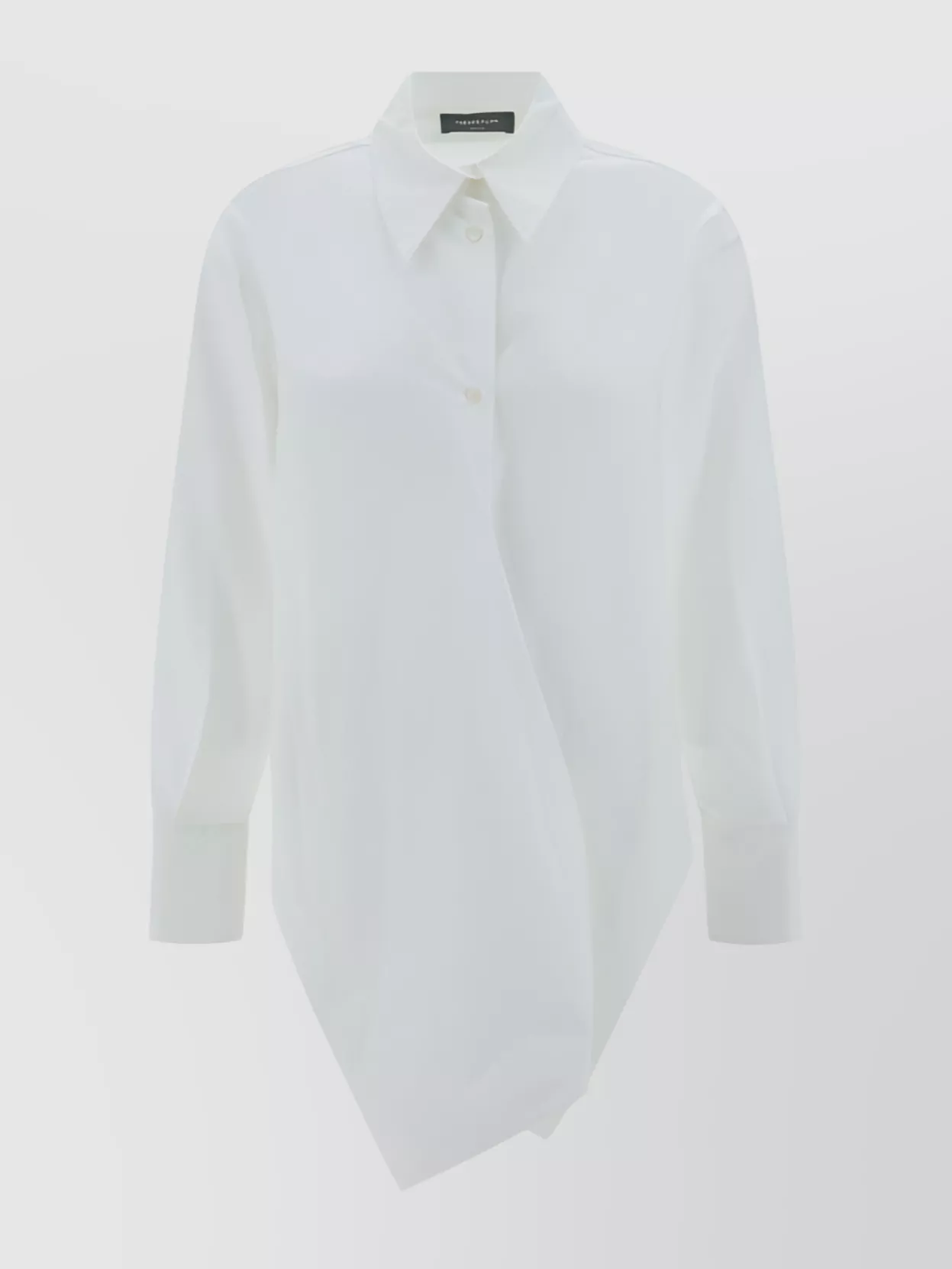 Shop Fabiana Filippi Asymmetric Hem Cropped Cotton Shirt