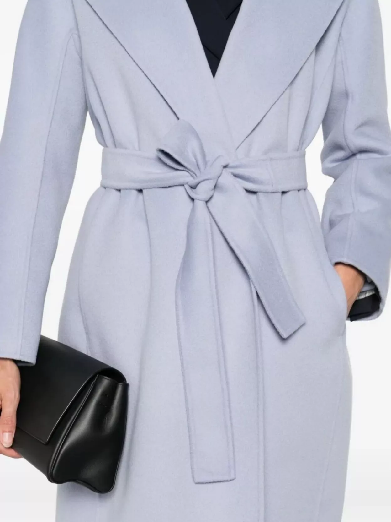 S Max Mara Long Sleeve Wrap Coat Belted
