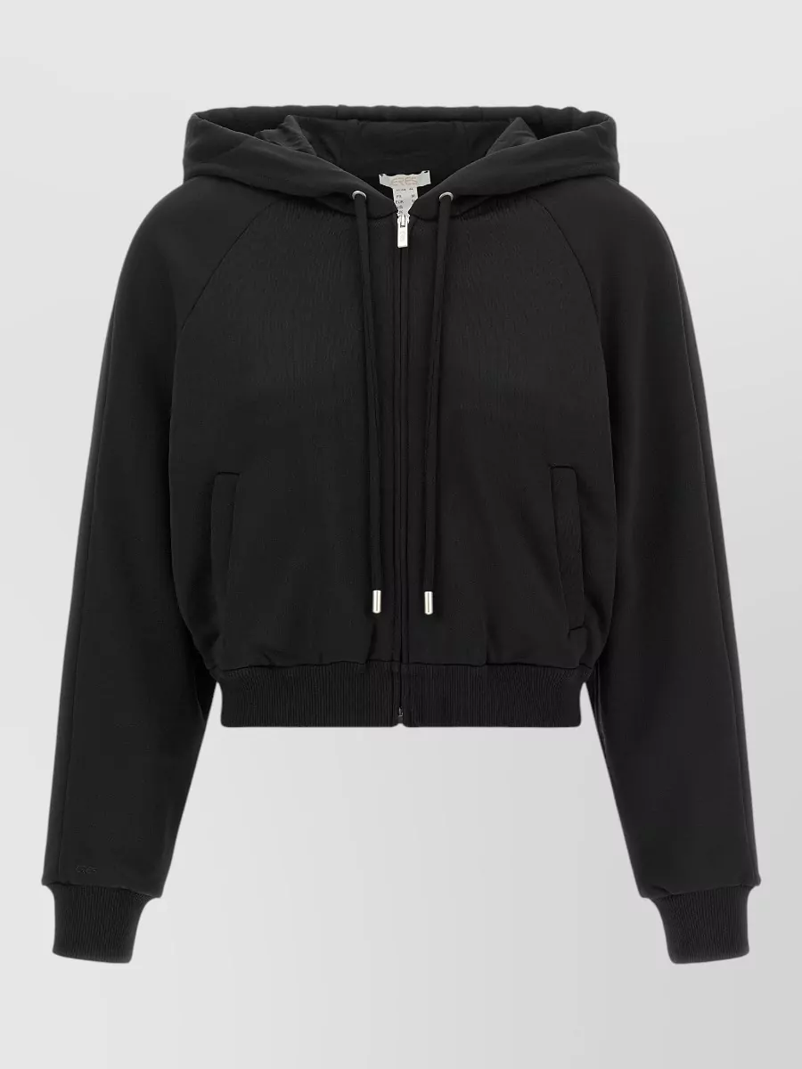 Eres cropped zip-up hooded jacket