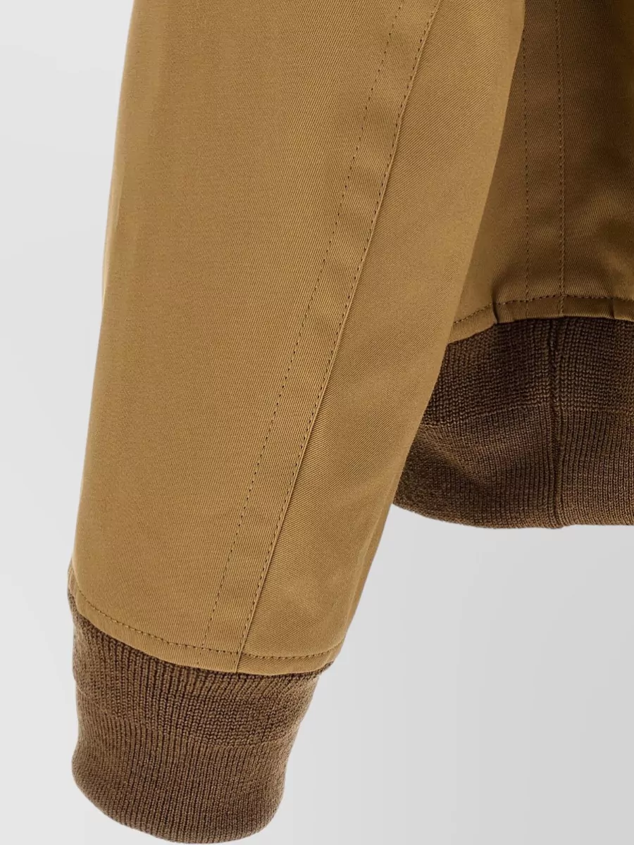 Sacai Leather Collar Padded Jacket