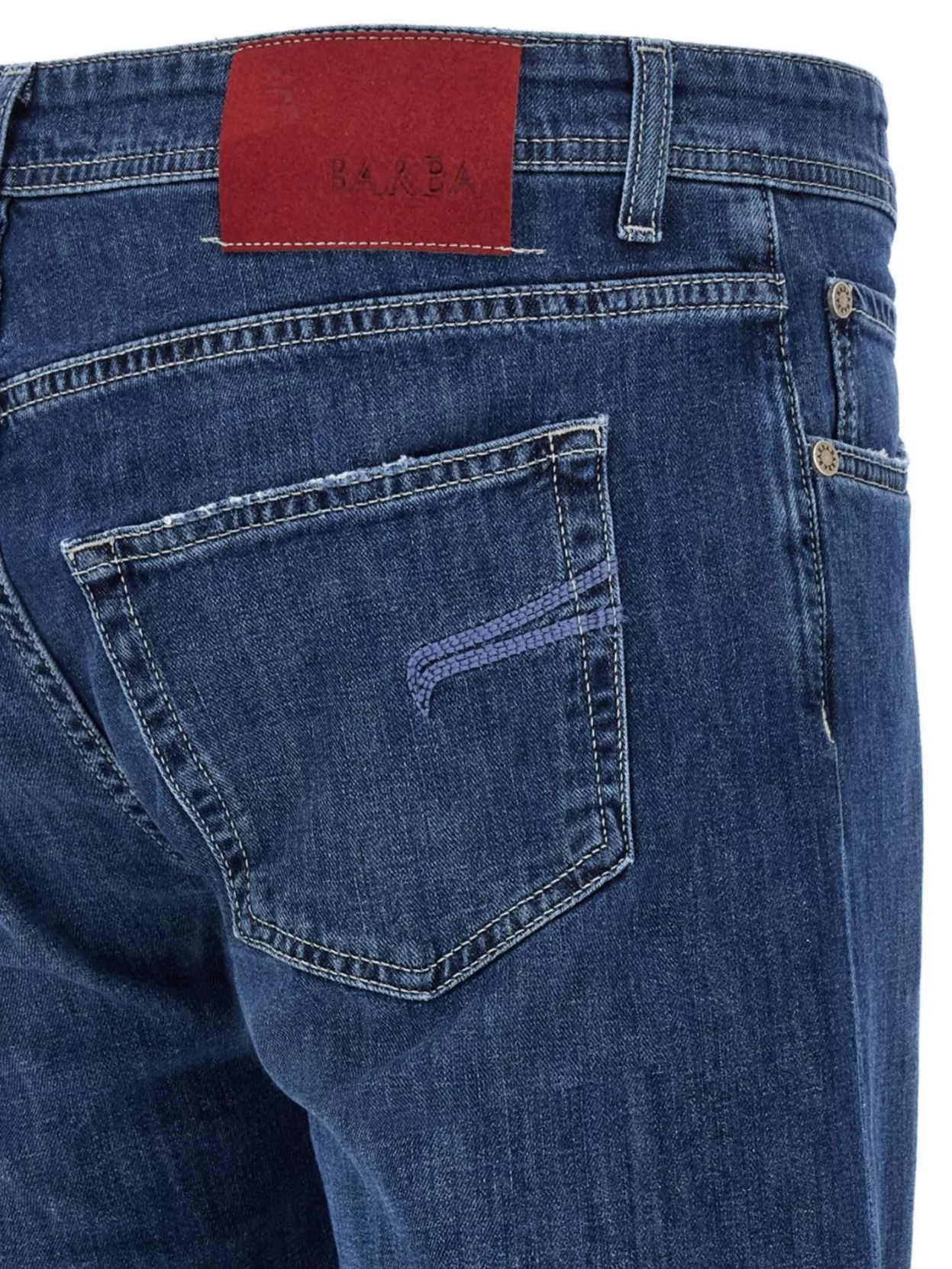 Barba 'Five' Jeans With Belt Loops And Contrast Stitching