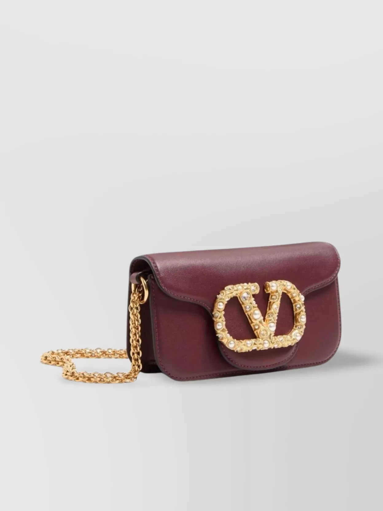 Valentino Garavani Small Leather Shoulder Bag With Chain Strap